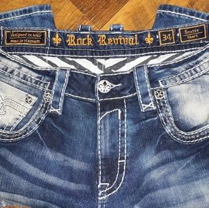 NWOT Mens Rock Revival Jean Shorts (34)